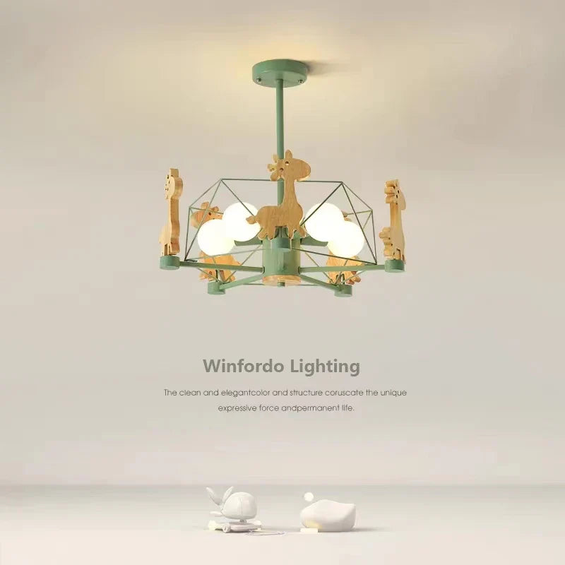 Lustre enfant LED en forme de girafe