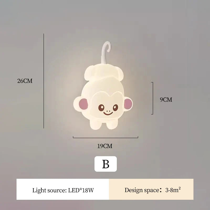 applique murale mignonne en forme de singe et ours pour enfant