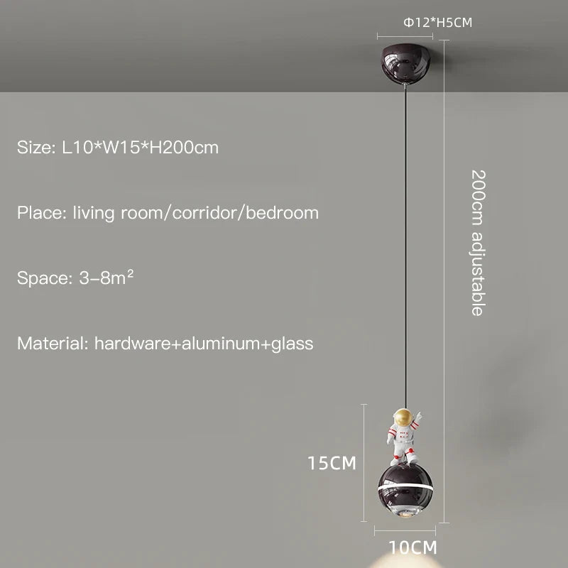 lustre moderne led design astronaute petites suspension