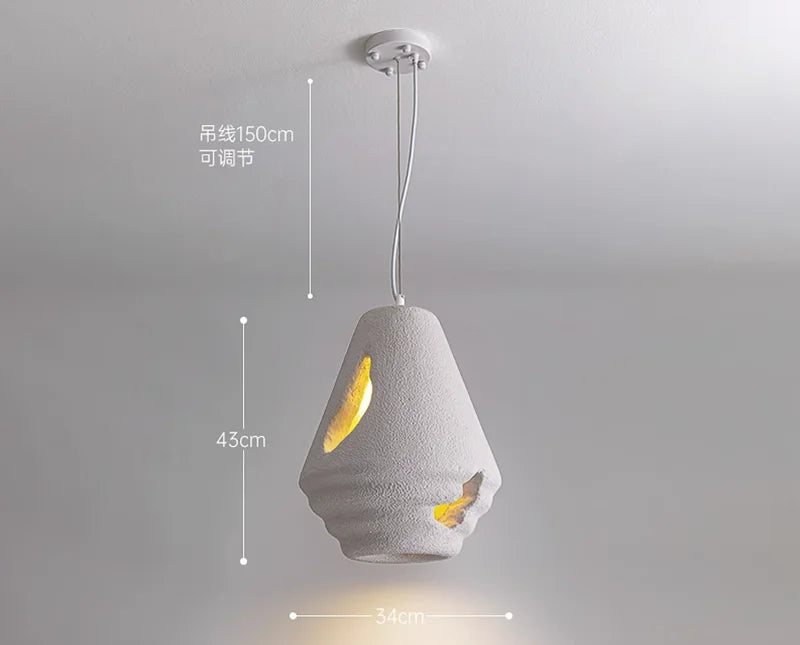 suspension lampe art moderne créatif nordique wabi sabi éclairage décoration