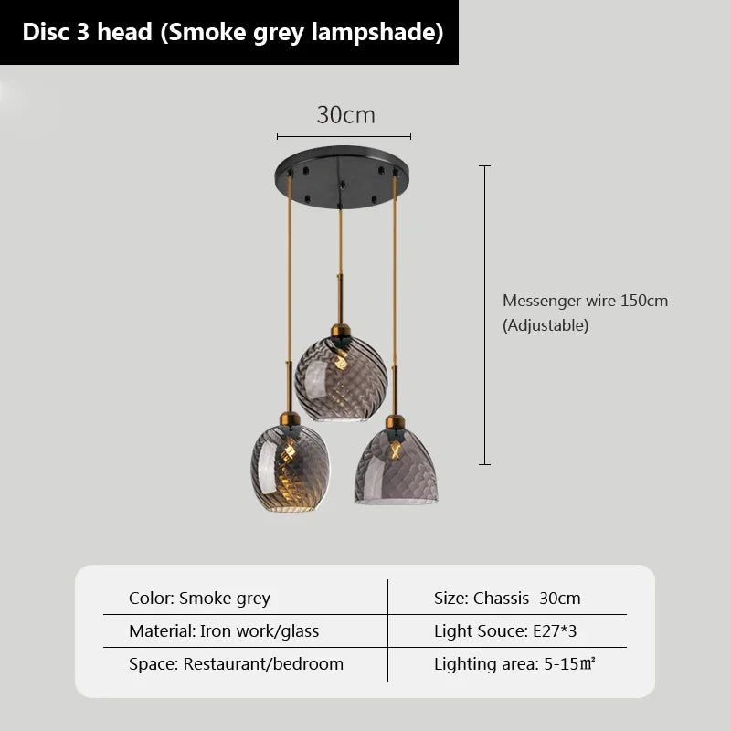 suspension moderne en verre design pour décoration intérieure
