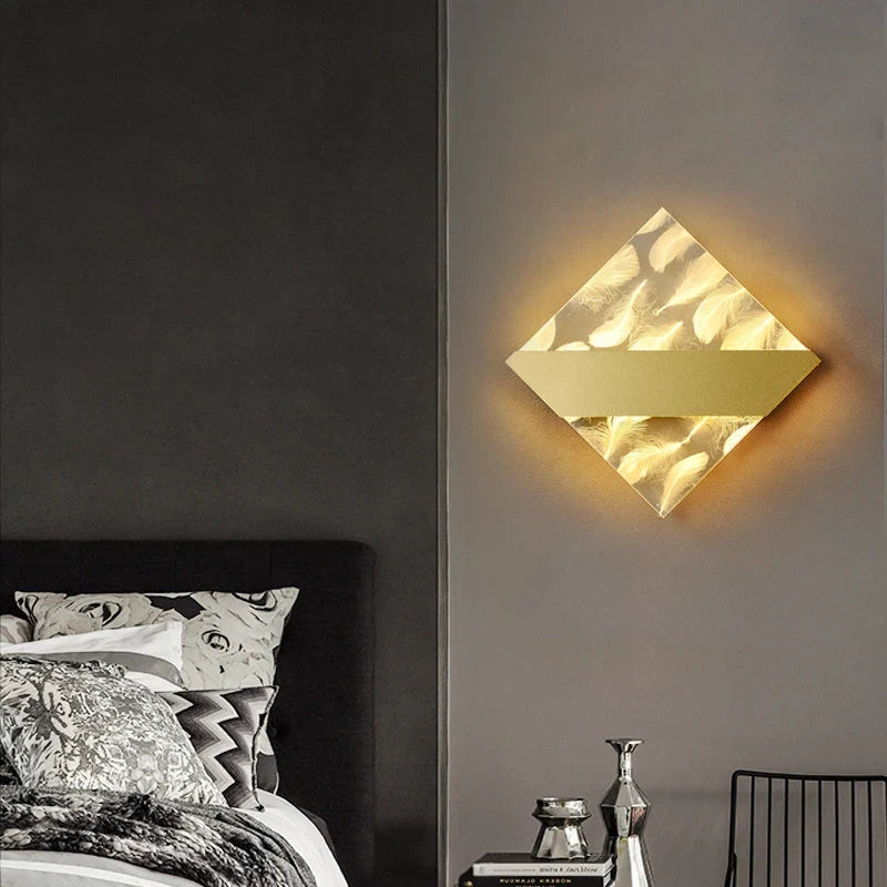 applique murale led de luxe en plumes minimaliste moderne