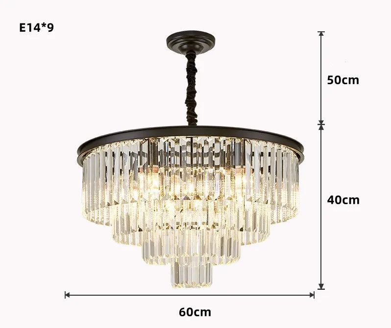lustre moderne en cristal pour décoration intérieure élégante