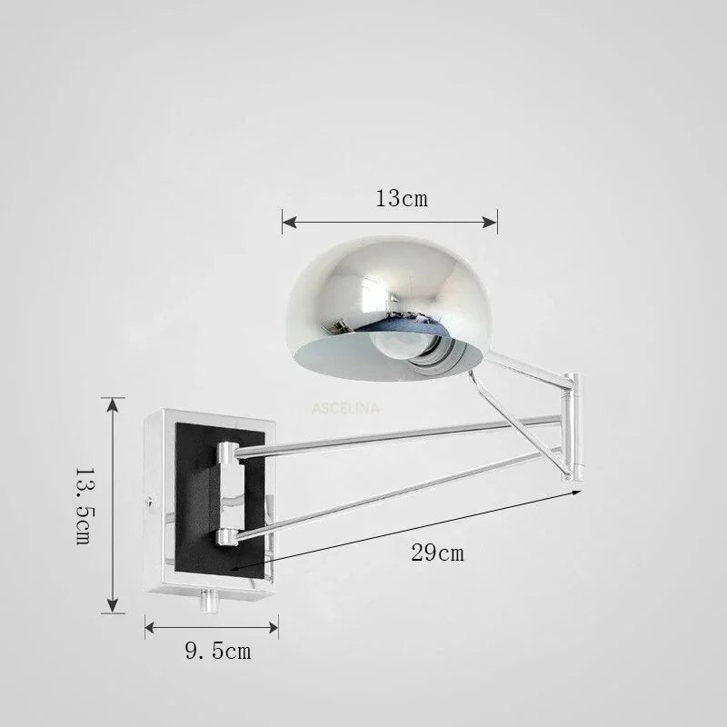 applique murale led moderne pliable et rétractable avec interrupteur