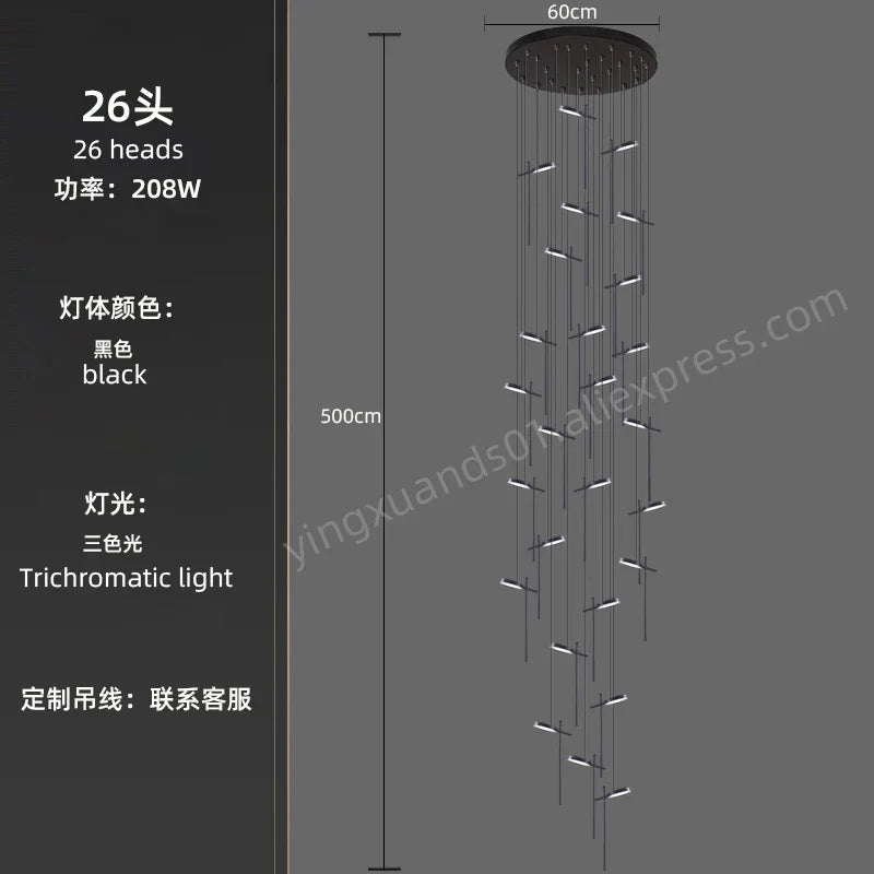 lustre moderne suspendu en acrylique design créatif 2023 à LED