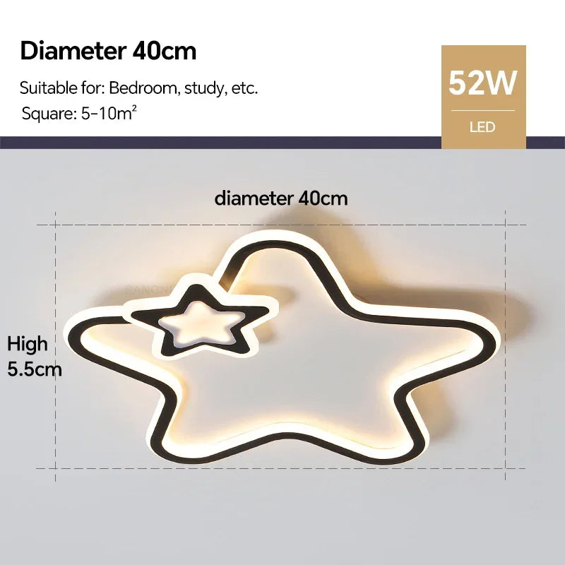 plafonnier led étoile moderne pour décoration intérieure