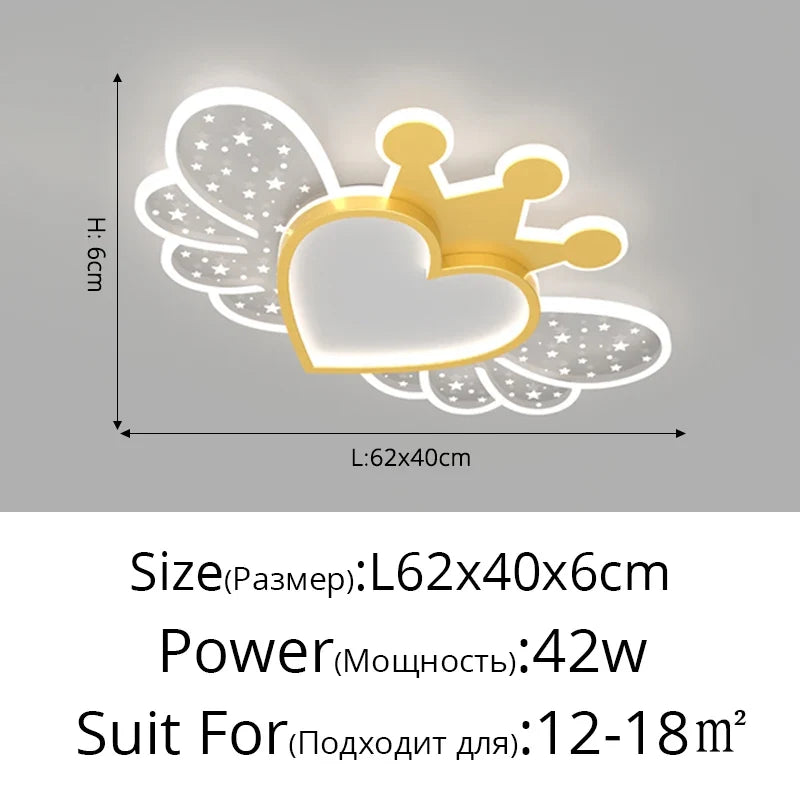 lustre led ultra lumineux moderne nordique avec décoration d'amour