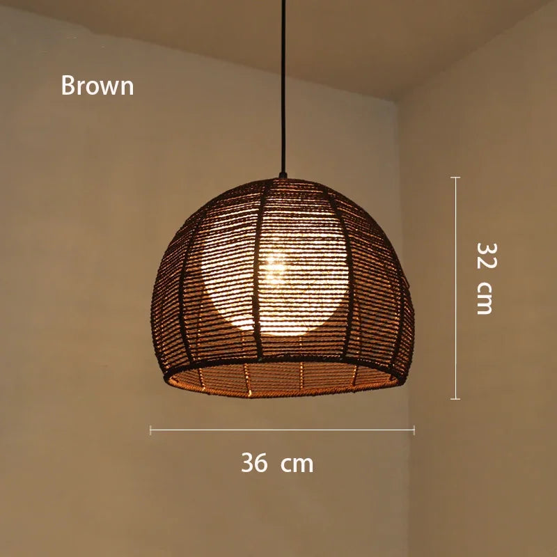 Hand-woven hemp rope chandelier stylish simple bedroom lamp balcony restaurant teahouse homestay decoration chandelier