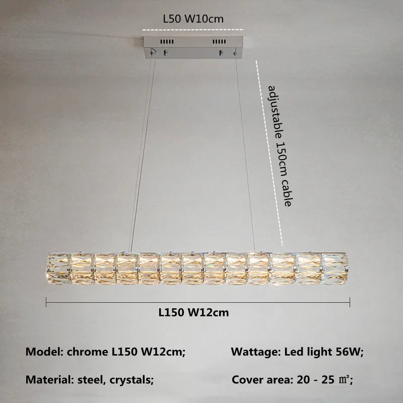 lustre moderne led en cristal k9 art décor maison