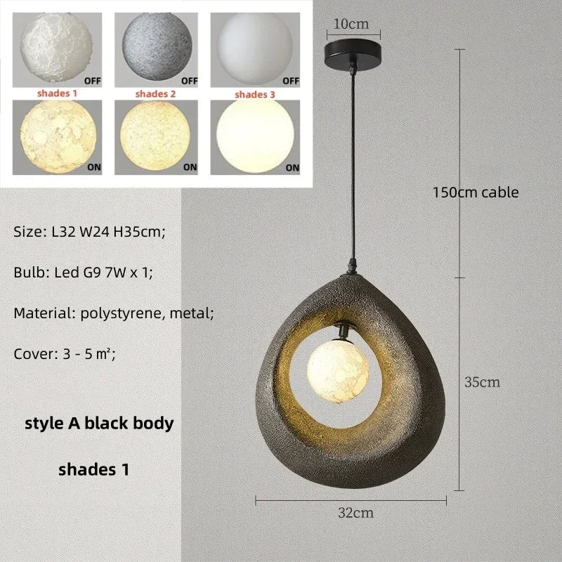 Nordique salle à manger suspension Led lumières Wabi Sabi Led suspension lampe chambre minimalisme suspension lampe décor à la maison éclairage intérieur lampe