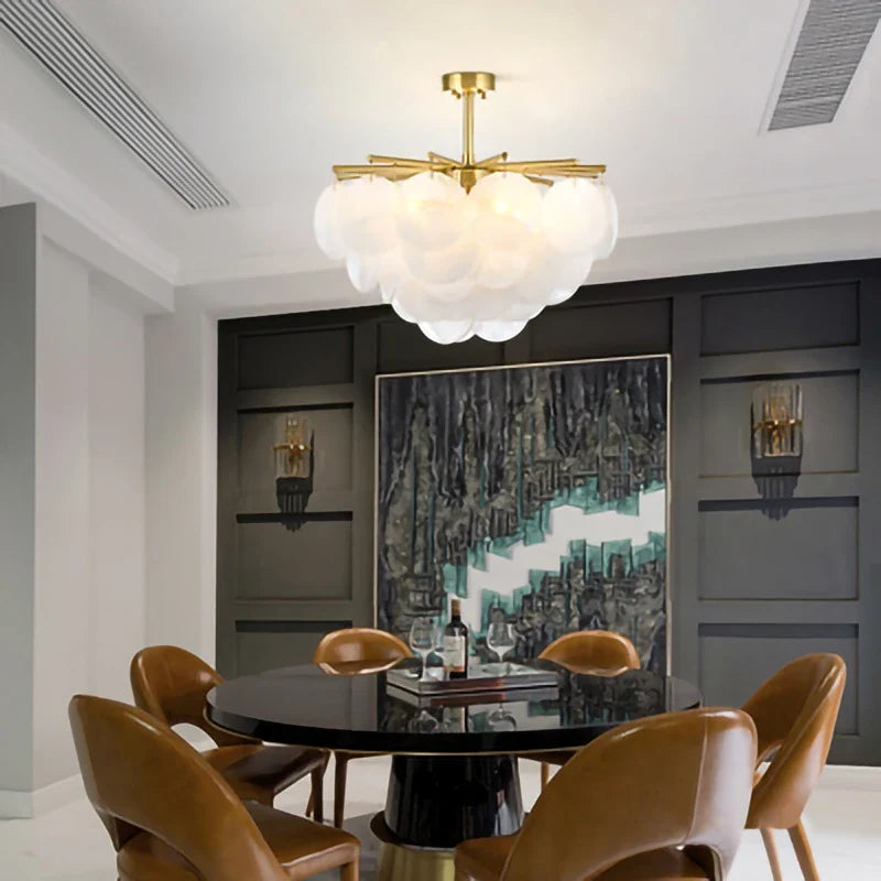 lustre en verre de luxe pour décoration intérieure élégante