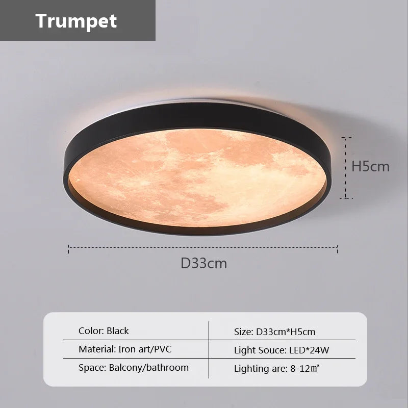 plafonnier led créatif en forme de lune design moderne décoratif