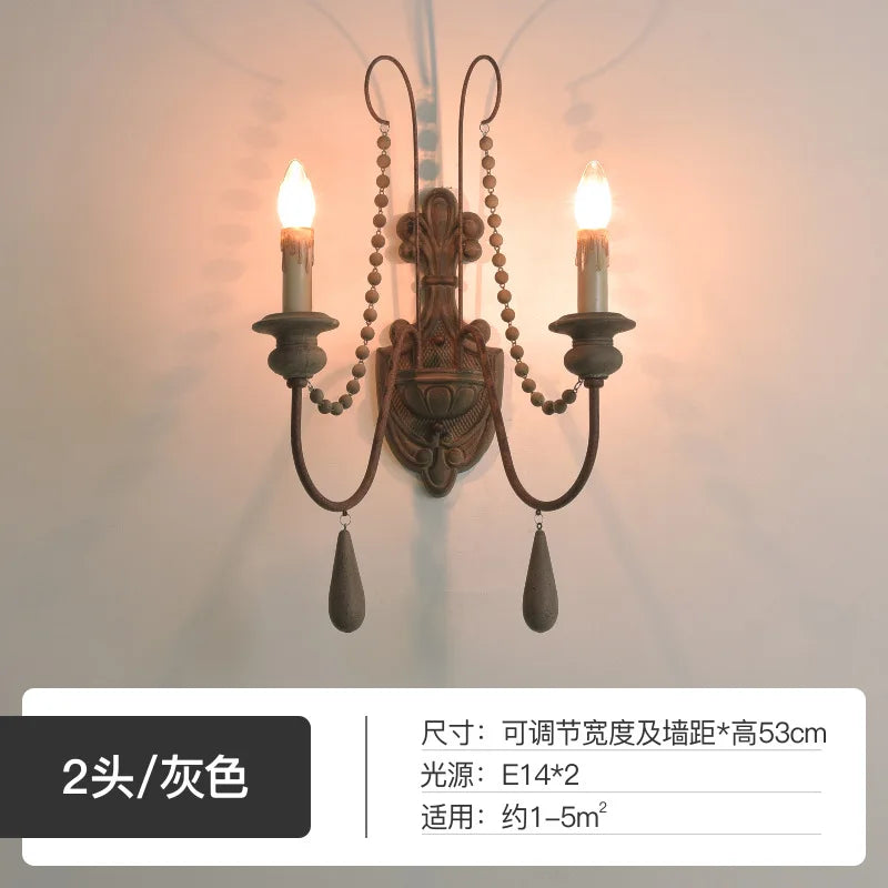 American French wall lamp, rural retro living room, dining room, bedroom, corridor, staircase decorative lighting fixtures