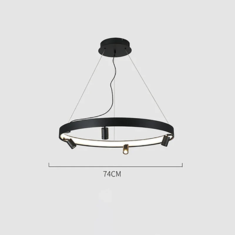 suspension LED en forme de cercle style nordique moderne