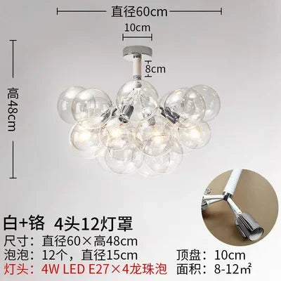 lustre moderne en verre à bulles pour décoration intérieure