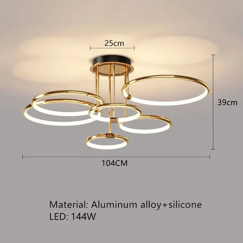 Plafonnier LED noir doré