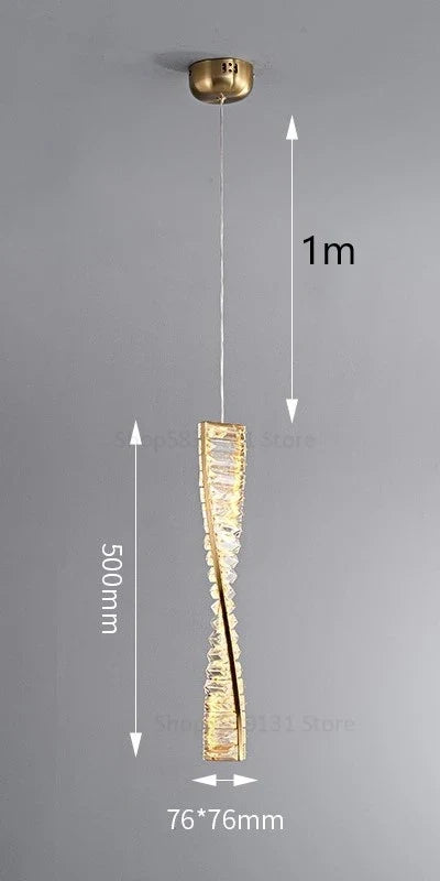 suspension en cristal moderne pour intérieur art déco minimaliste