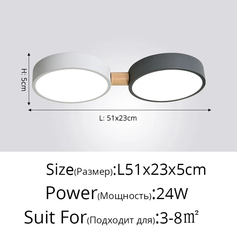 plafonniers créatifs macaron en bois pour indoorlighting led multicolore