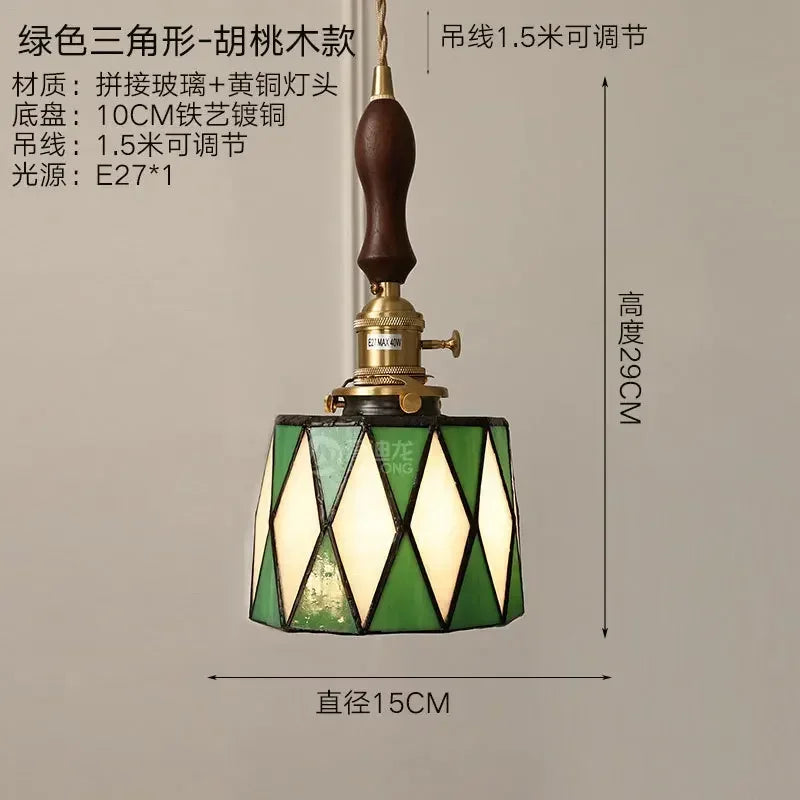 lustre en verre fait main style tiffany pour décoration intérieure