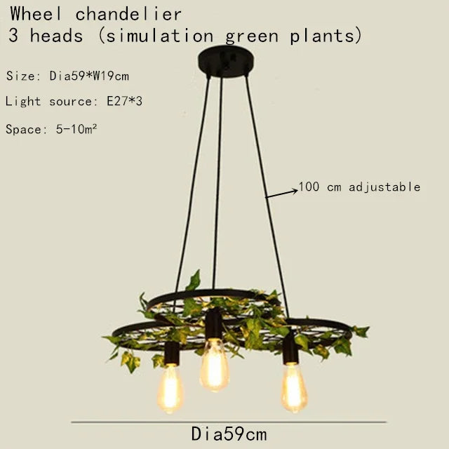 lustre à roues en fleurs de cerisier à têtes multiples pour espaces commerciaux