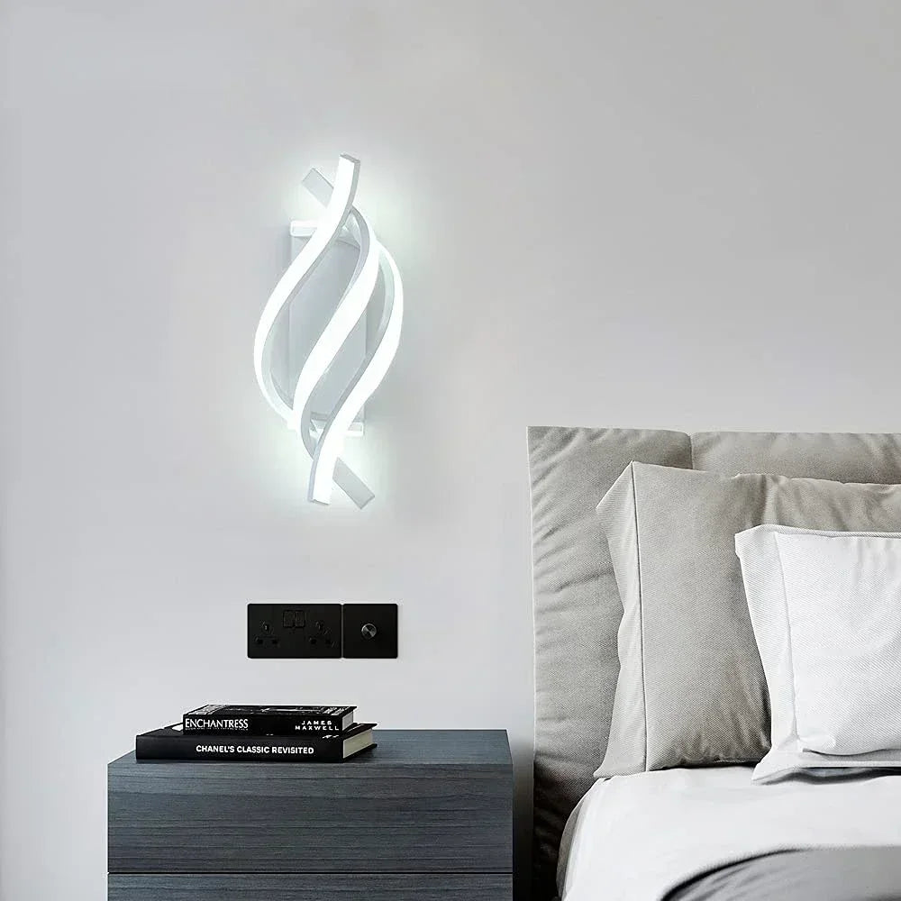 Applique murale spirale incurvée LED décorative