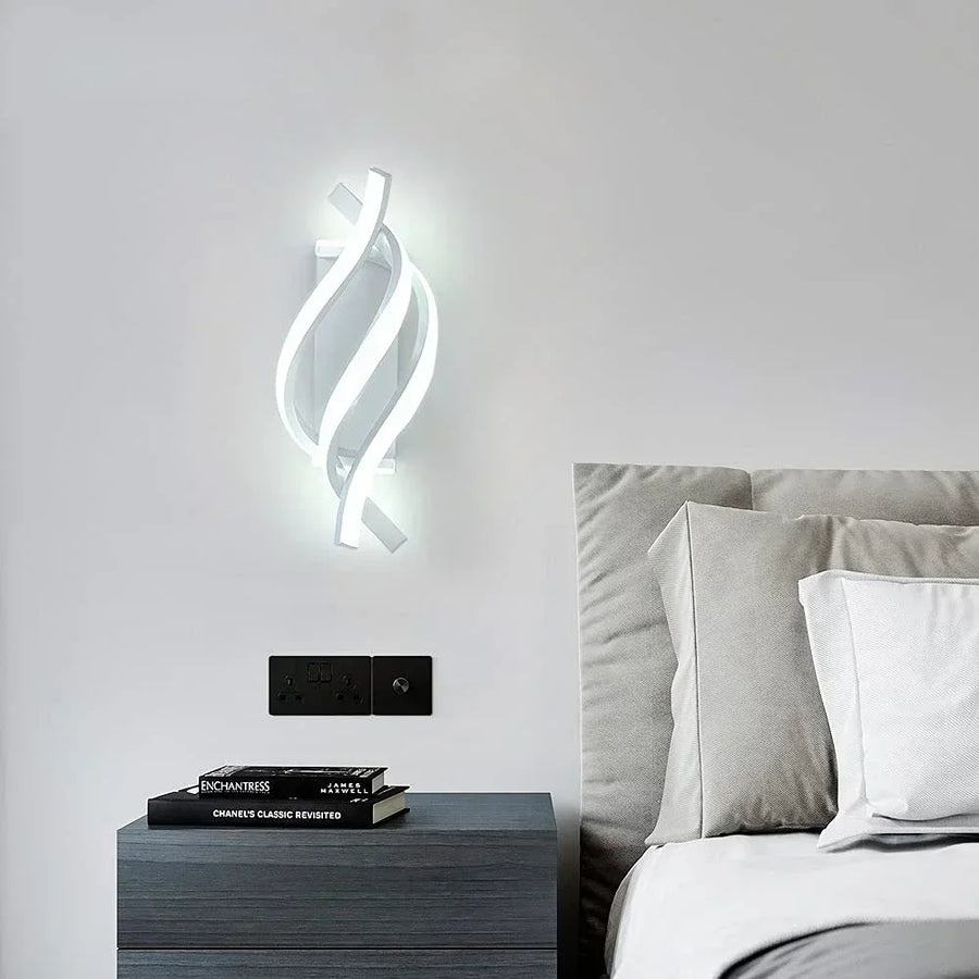 Applique murale spirale incurvée LED décorative
