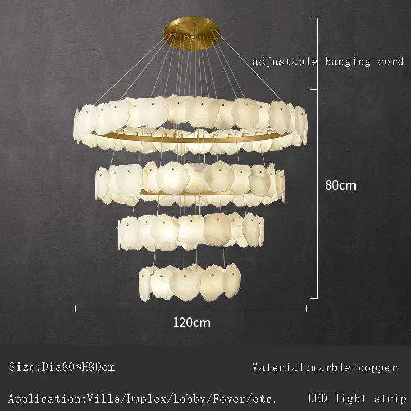 lustre en marbre naturel espagnol de grand luxe pour hôtel