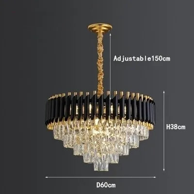 lustre moderne de luxe en cristal k9 led suspendu