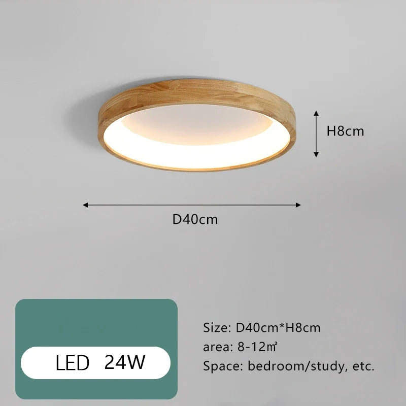 lampes de plafond en bois massif led simple japonais