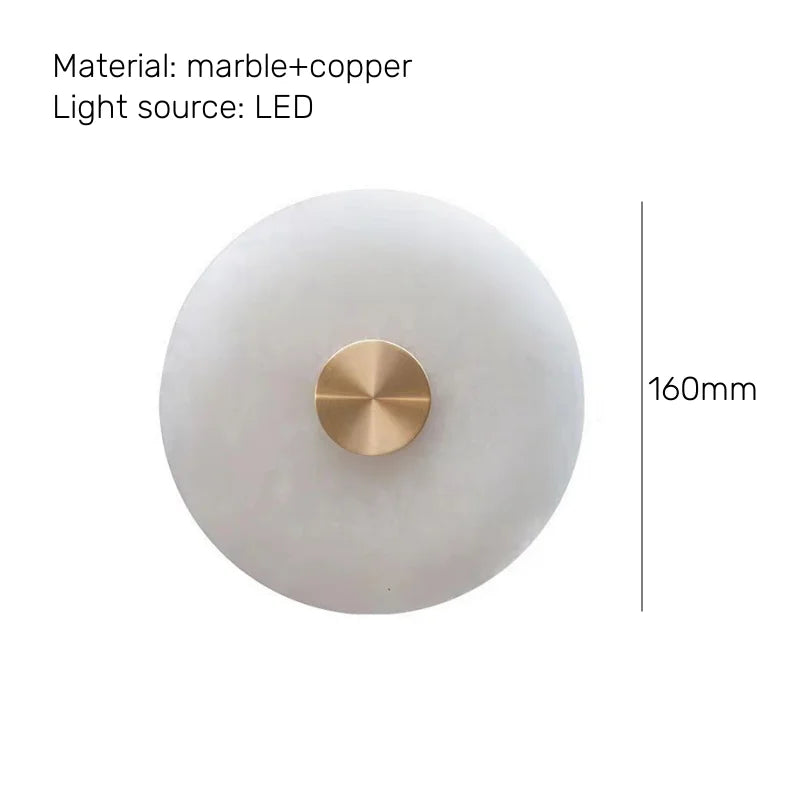 applique murale led moderne en marbre et cuivre 3000k artistique
