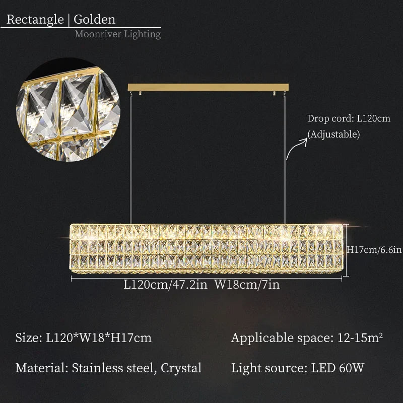 lustre en cristal moderne pour décoration intérieure de luxe