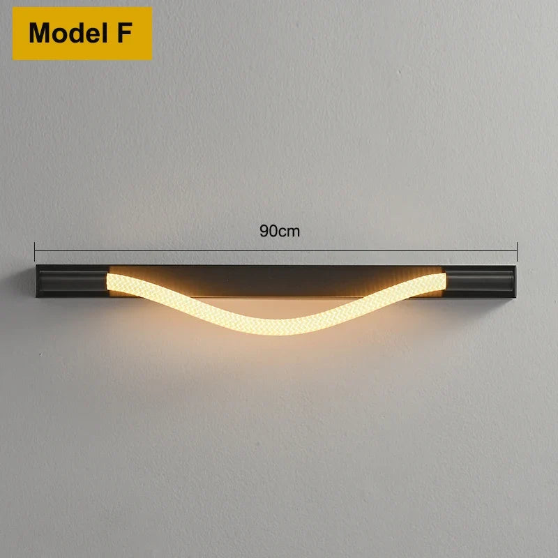 Applique murale moderne en Tube de néon LED tissé en Silicone