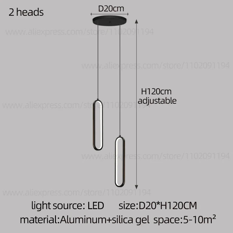 lustre ovale led minimaliste pour duplex hôtel penthouse
