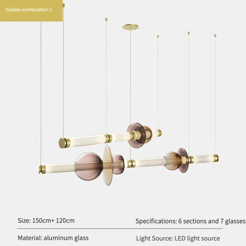 Suspensions design LED en verre de styliste du Canada