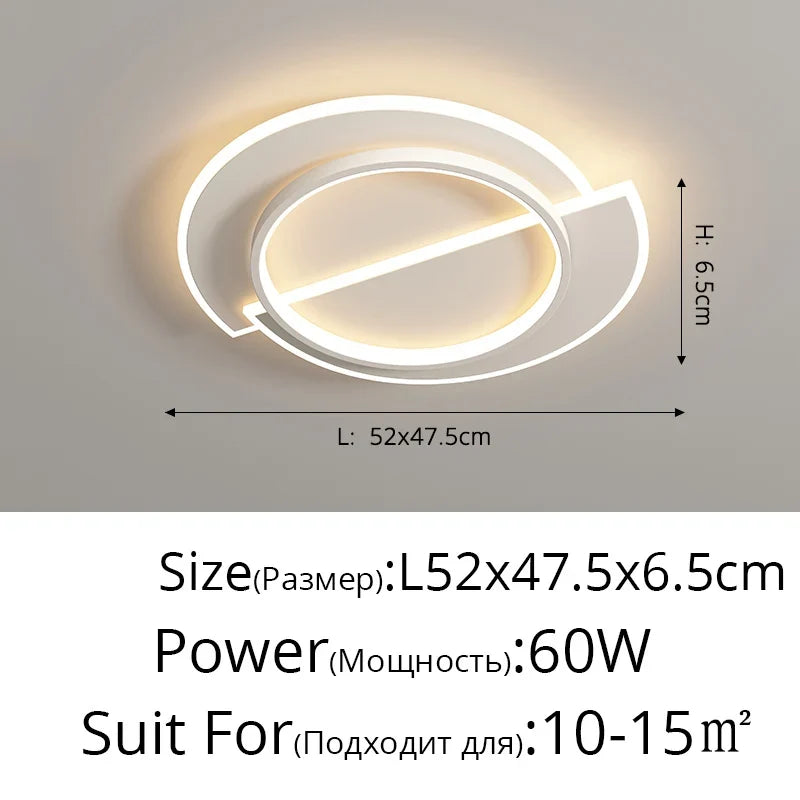 plafonnier led minimaliste géométrique rectangulaire et rond