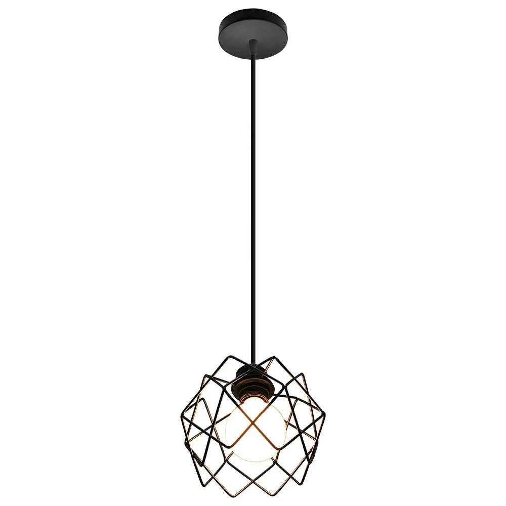 suspension vintage en métal abat-jour cage pour éclairage intérieur