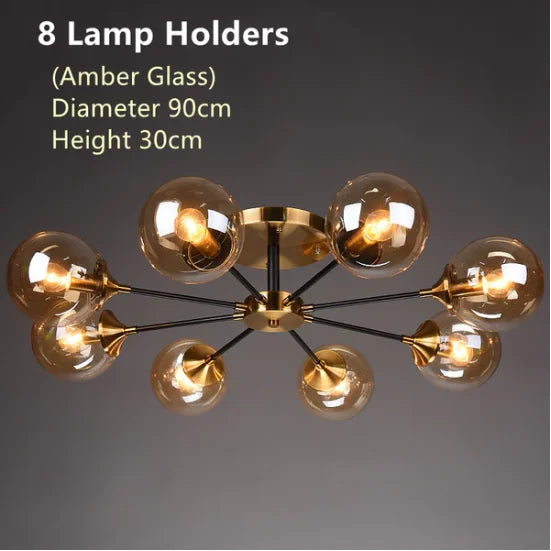 lustre moderne en verre boule pour un éclairage élégant