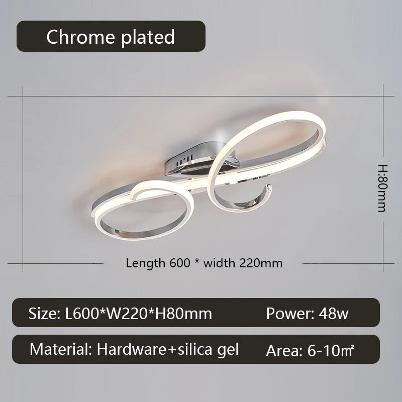 Electroplated Modern LED Chandelier, Suitable For Living Room, Bedroom, Carridor Foyer Study, Indoor Chandelier, Smart Home