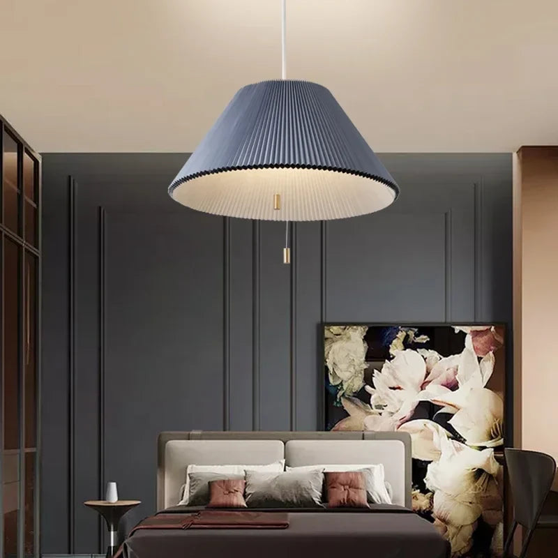 lustre moderne en tissu plissé design créatif nordique