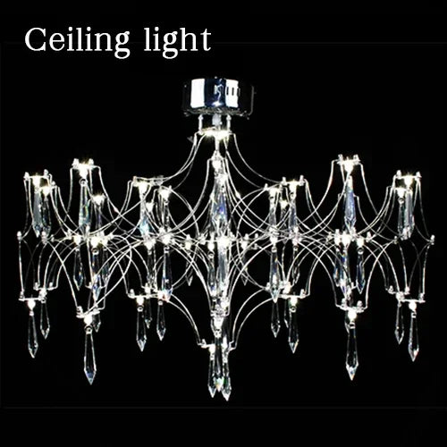 lustre cube d'eau en cristal pour décoration intérieure élégante