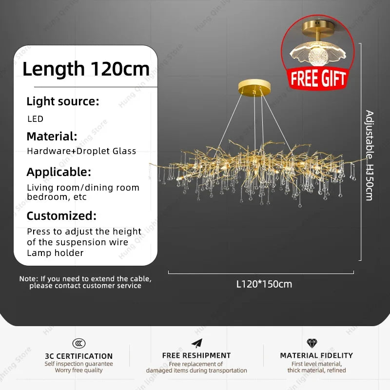 lustre suspendu en cristal design pour intérieur élégant