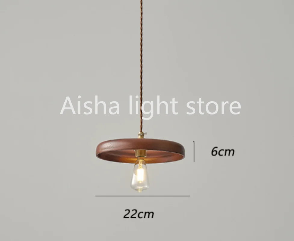 suspension vintage en bois massif pour un éclairage chaleureux intérieur