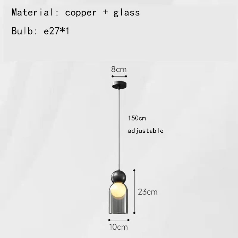 suspension moderne en verre transparent décorative et réglable
