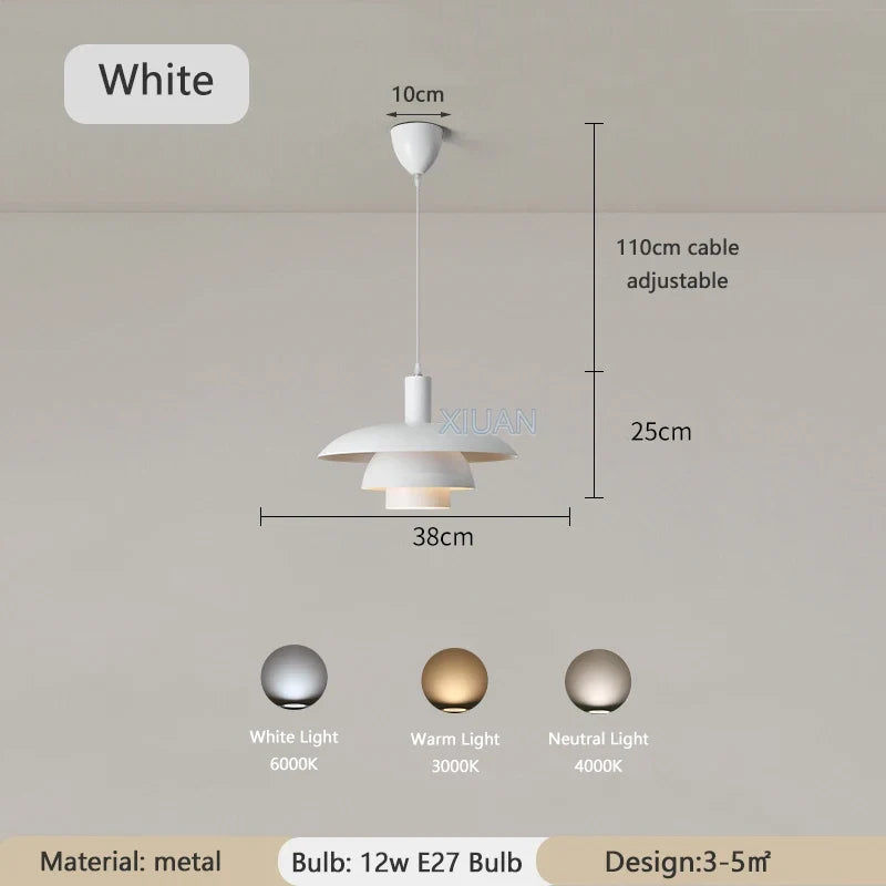 suspension led créative en métal pour éclairage de table