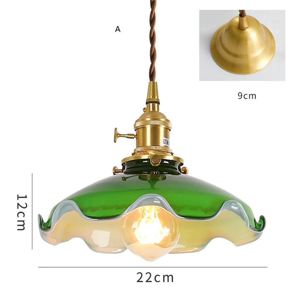 suspension industrielle vintage en cuivre et verre idéale pour loft
