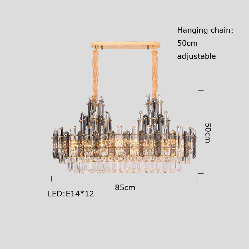 lustre suspendu ovales en cristal à led dimmable tendance 2022