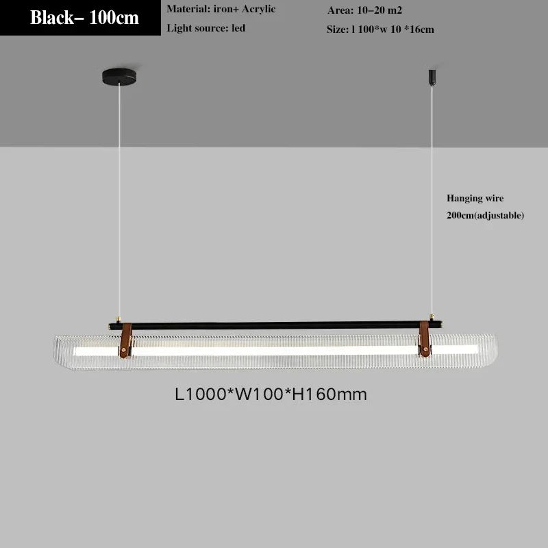 lustre en acrylique avec ceinture led pour éclairage moderne
