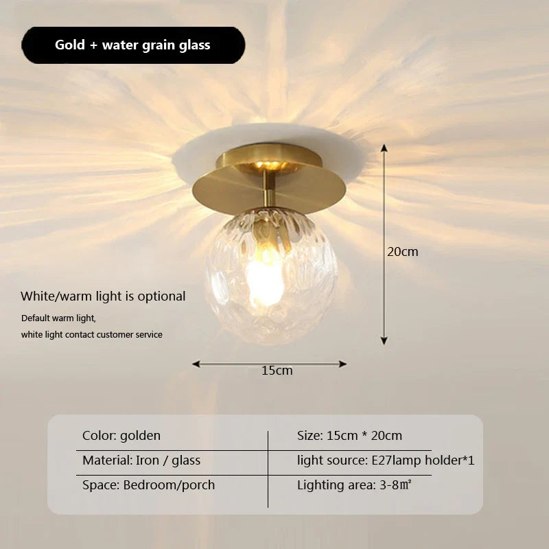 Plafonnier LED boule en verre moderne