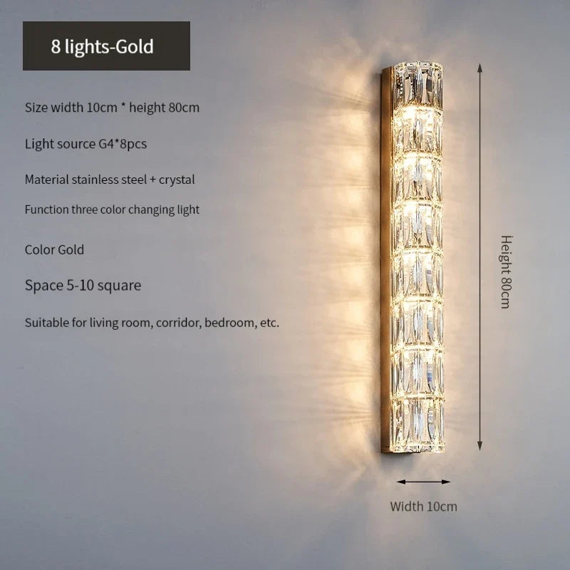 applique murale led en cristal k9 éclairage de luxe moderne