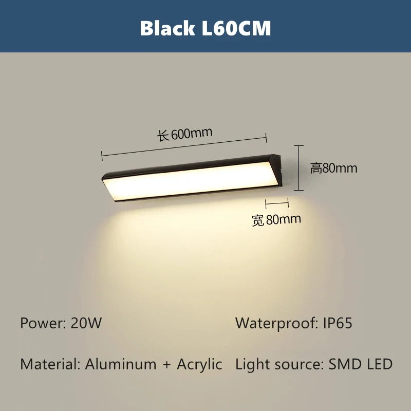 applique murale led minimaliste éclairage extérieur pour jardin et balcon